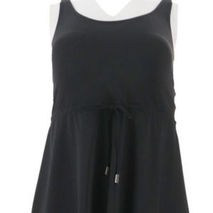 Denim & Co. Beach Handkerchief Hem Swim Dress